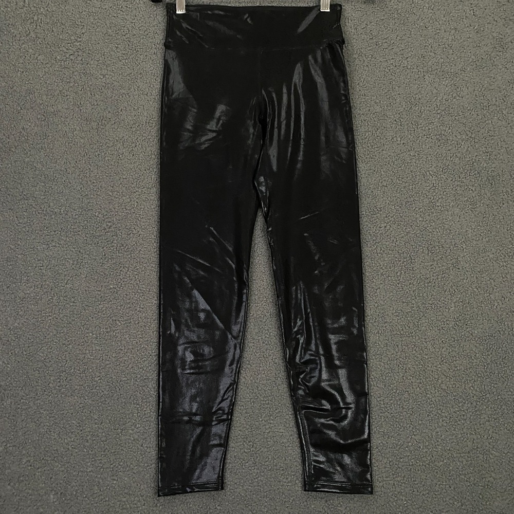 Heroine Sport Leggings size Small Black 7/8 Mid Rise Glossy Shiny NWOT